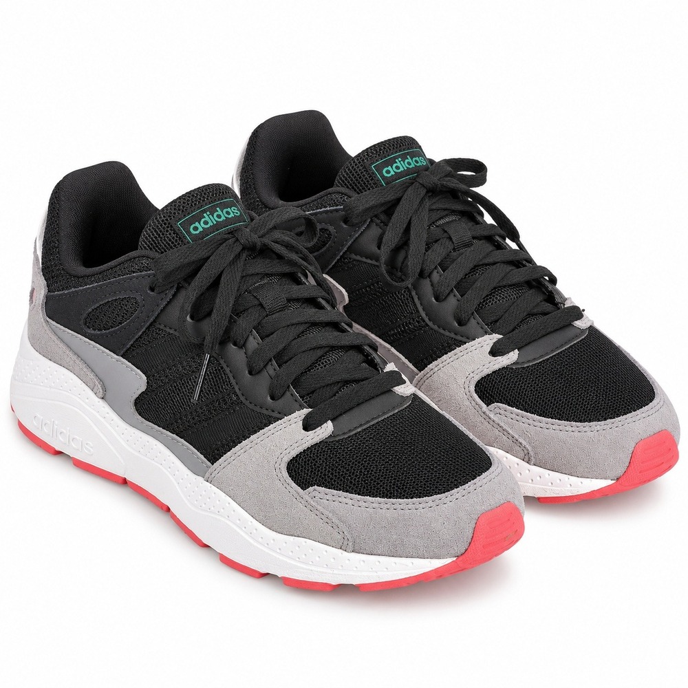 Adidas Chaos Sneakers Womens 7.5 Black Grey EF1060 Good Chunky Retro Runner